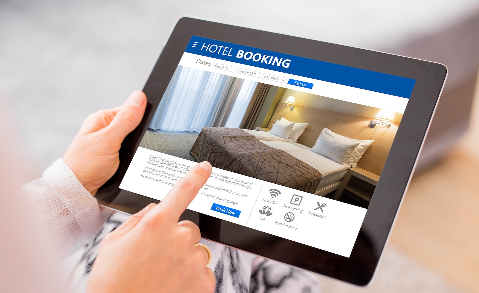 booking a hotel room with an air mattress